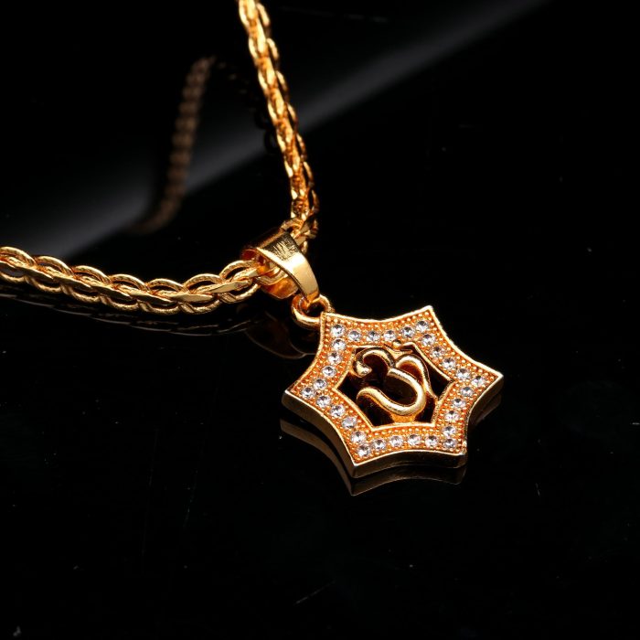 Brass Spiritual Pendant with Chain for Unisex – Sacred Jewelry for Everyday Wear