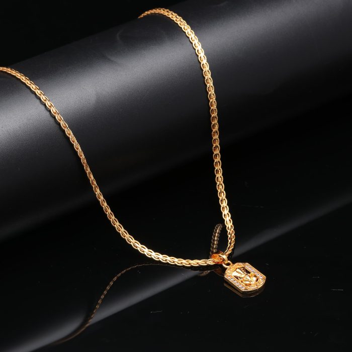 Brass Spiritual Pendant with Chain for Unisex – Sacred Jewelry for Everyday Wear
