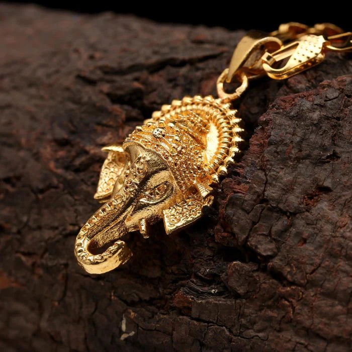 Golden Ganesh Necklaces – Set of 2 Divine Blessings in Gold Finish