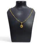 QKATIKA GOLD PLATED SURYA OM PENDANT WITH CHAIN