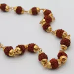 Qkatika Gold-Plated Rudraksha Bead Mala – 51 Beads for Pooja, Meditation & Daily Wear - Image 4