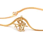 Radhe Brass Pendant with 18K Gold Plating – Adjustable Chain, Devotional Necklace for Daily Wear