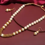 Rajasthni White Moti Beads Mala Necklace Set For Women And Girls