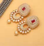 Rajasthni Gray Crystal Necklace Set For Women And Girls - Image 5