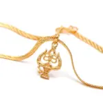Trishul Brass Pendant with 18K Gold Plating – Adjustable Chain, Spiritual Jewelry for Daily Wear