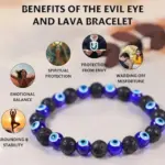 Qkatika Healing stone and Evil Eye Beads Bracelet - Adjustable, Elegant Hand Jewelry Bracelet For bff, friendship, couple, Women, Girls, Boys, Men Gift