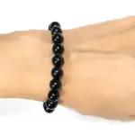 Qkatika Black Bead Bracelet - Adjustable, Elegant Hand Jewelry Bracelet For bff, friendship, couple, Women, Girls, Boys, Men Gift