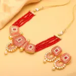 Rajasthni Red Crystal Necklace Set For Women And Girls