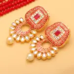Rajasthni Red Crystal Necklace Set For Women And Girls - Image 2