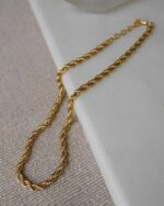 QKATIKA GOLD PLATED RASSA ROPE CHAIN - Image 3
