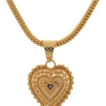 QKATIKA GOLD PLATED HEART PENDANT WITH CHAIN