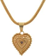 QKATIKA GOLD PLATED HEART PENDANT WITH CHAIN