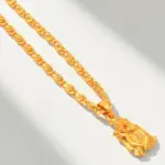 QKATIKA GOLD PLATED RADHA KRISHNA PENDANT WITH CHAIN