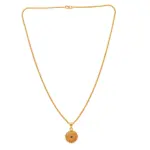 QKATIKA ROUND DESIGNER GOLD PLATED PENDANT WITH CHAIN - Image 2