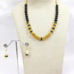 Rajasthni Black Color Beads Mala Necklace Set For Women And Girls