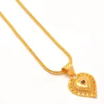 QKATIKA ROUND DESIGNER GOLD PLATED PENDANT WITH CHAIN