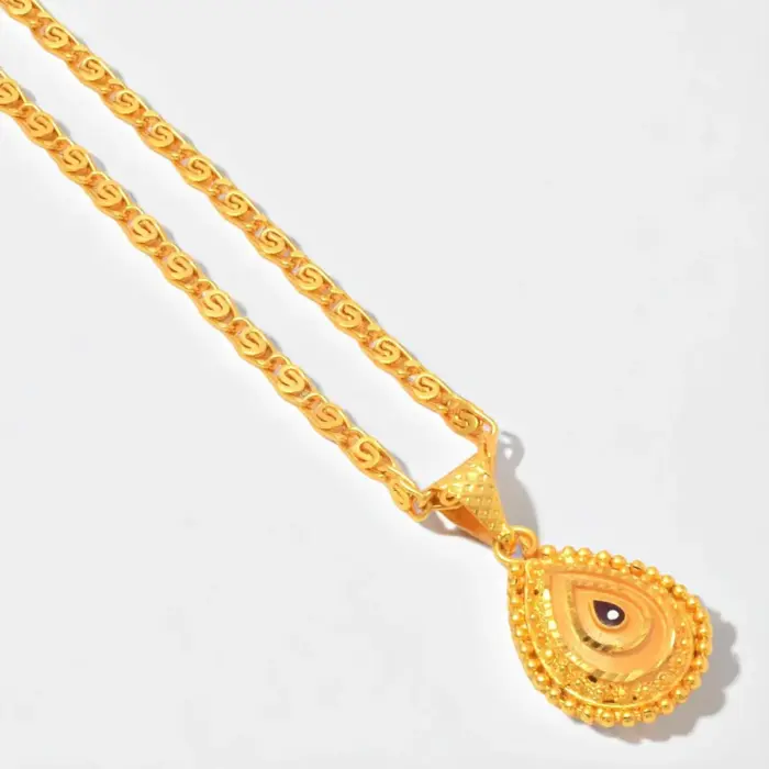 QKATIKA GOLD PLATED DESIGNER PENDANT WITH CHAIN - Image 5