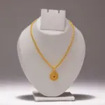 QKATIKA GOLD PLATED ROUND DESIGNER PENDANT WITH CHAIN - Image 3
