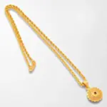 QKATIKA GOLD PLATED ROUND DESIGNER PENDANT WITH CHAIN - Image 2