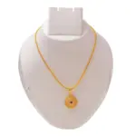 QKATIKA ROUND DESIGNER GOLD PLATED PENDANT WITH CHAIN - Image 3