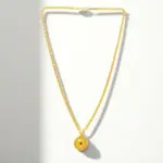 QKATIKA GOLD PLATED ROUND DESIGNER PENDANT WITH CHAIN - Image 5