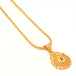 QKATIKA ROUND DESIGNER GOLD PLATED PENDANT WITH CHAIN