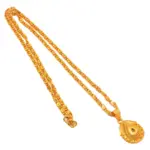 QKATIKA DESIGNER MATE FISNISH GOLD PLATED PENDANT WITH CHAIN - Image 2