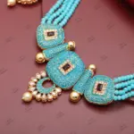 Indian Bridal Wedding Jewelry, Semi-Precious Beaded Design - Image 2