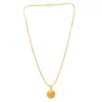 QKATIKA ROUND DESIGNER GOLD PLATED PENDANT WITH CHAIN - Image 2