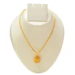 QKATIKA ROUND DESIGNER GOLD PLATED PENDANT WITH CHAIN - Image 3