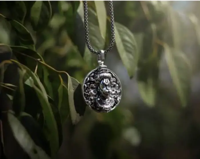 Silver Plated 3D Bajrangbali Hanuman Ji Necklace - Image 5
