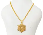 QKATIKA GOLD PLATED PENDANT WITH CHAIN - Image 3