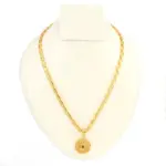 QKATIKA GOLD PLATED ROUND DESIGNER PENDANT WITH CHAIN - Image 2