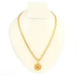 QKATIKA GOLD PLATED ROUND DESIGNER PENDANT WITH CHAIN - Image 4