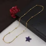 QKATIKA GOLD PLATED SQUARE AND BALL CHAIN FOR WOMAN'S AND MAN'S