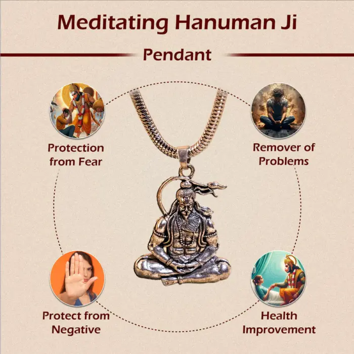 Meditating Hanuman Ji Pendant (Blessing & Protection) - Abhimantrit - Image 4