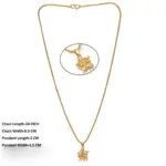 QKATIKA GOLD PLATED SHERAWALI MATA PENDANT WITH CHAIN - Image 2