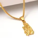 QKATIKA GOLD PLATED RADHA KRISHNA PENDANT WITH CHAIN
