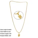 QKATIKA GOLD PLATED HANUMAN JI PENDANT WITH CHAIN