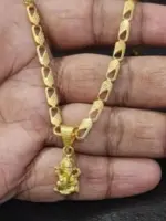 QKATIKA GOLD PLATED GANESH JI PENDANT WITH CHAIN - Image 2